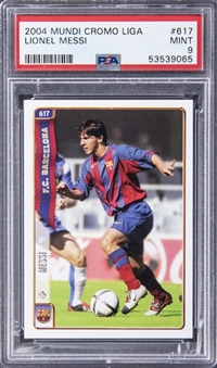 2004 Mundi Cromo Fichas La Liga #617 Lionel Messi Rookie Card - PSA MINT 9
